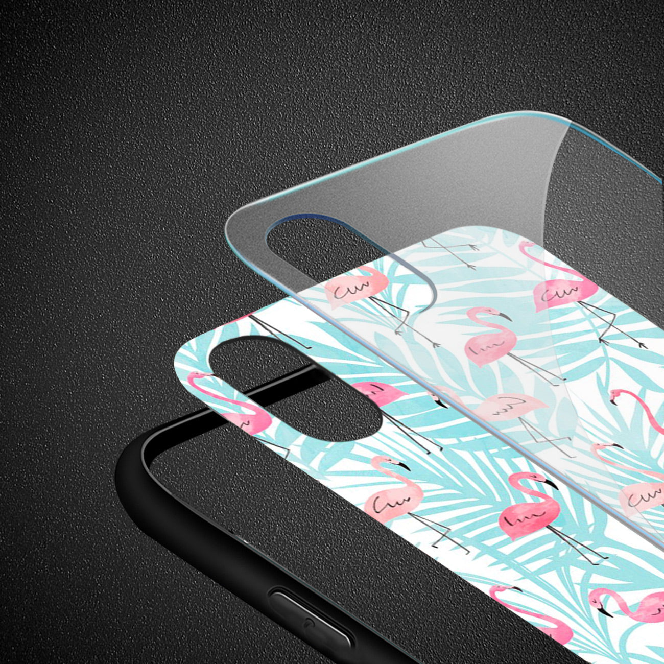 Case TPU Hard Glass Design Reiko iPhone XS Max