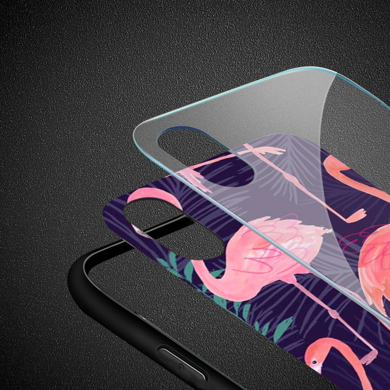 Case TPU Hard Glass Design iPhone XS Max