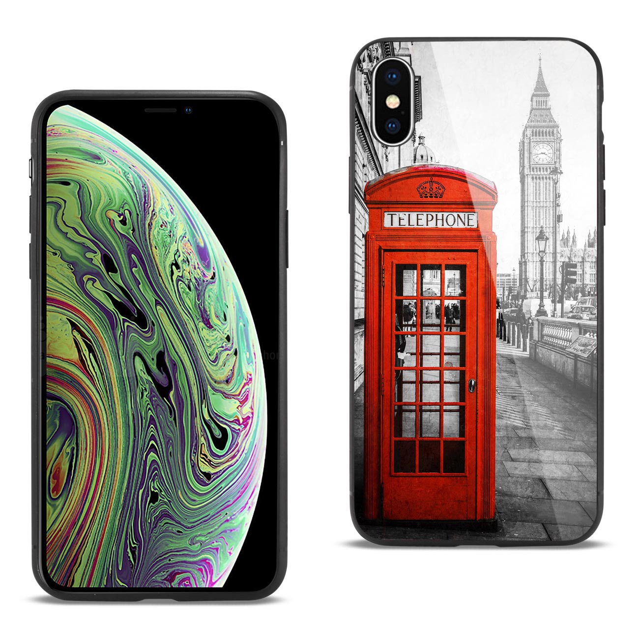 Case TPU Hard Glass Design Reiko iPhone XS Max