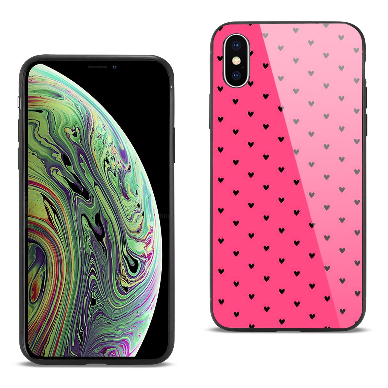 Case TPU Hard Glass Design iPhone XS Max