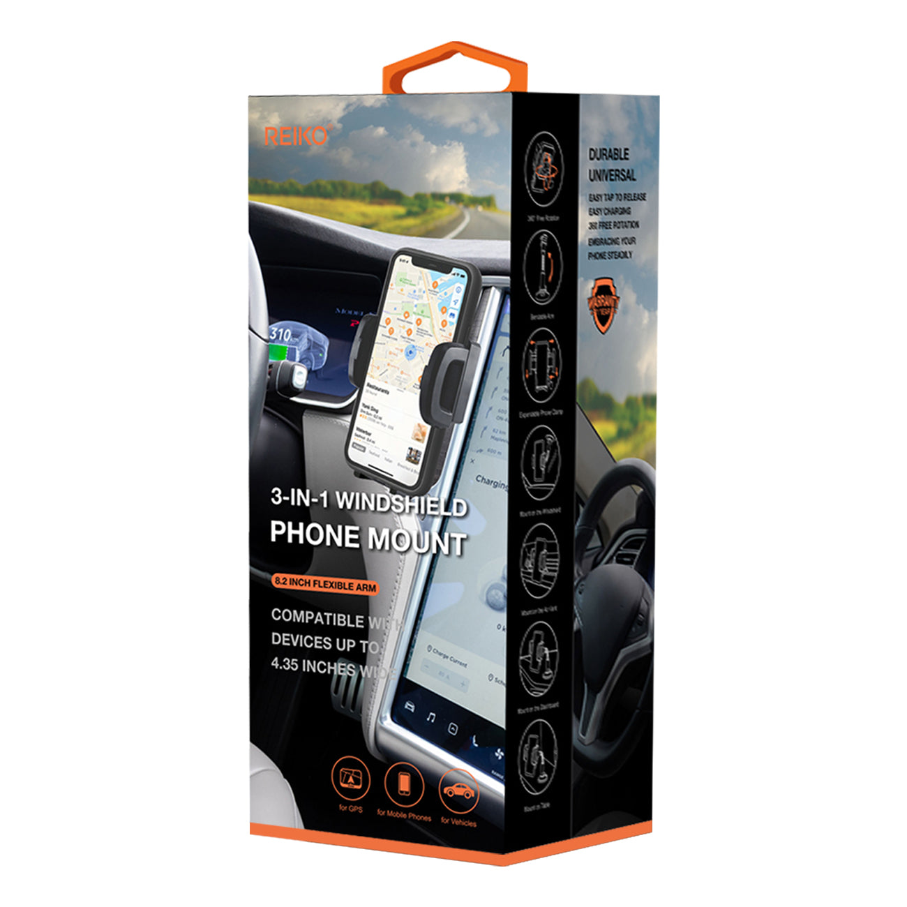 Phone Holder Glass Window Universal Suction Black Color