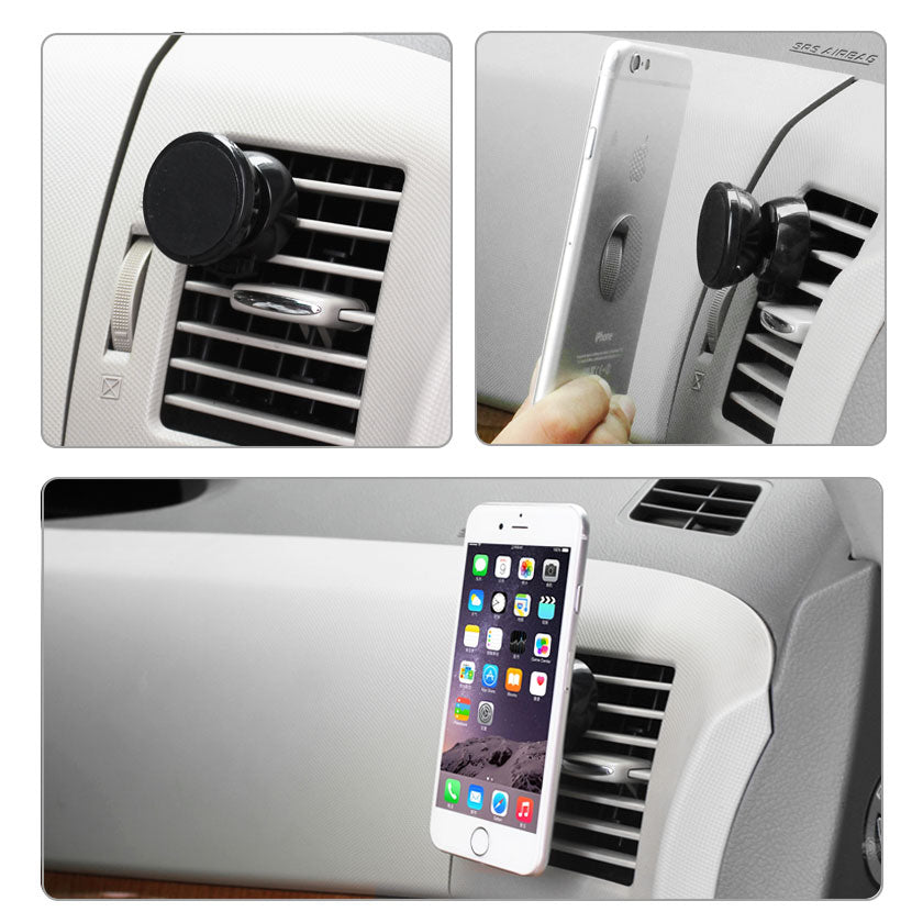 UNIVERSAL AIR VENT MAGNETIC CAR MOUNT PHONE HOLDER IN BLACK