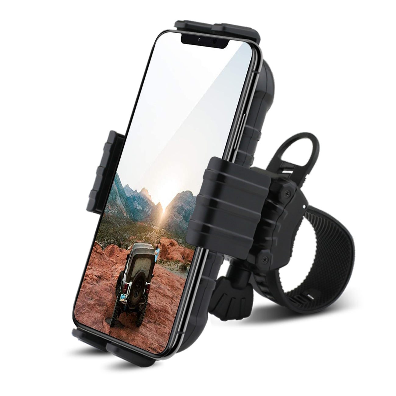 Reiko Universal Bicycle Phone Mount Adjustable Fits Silicone Handlebar Holder