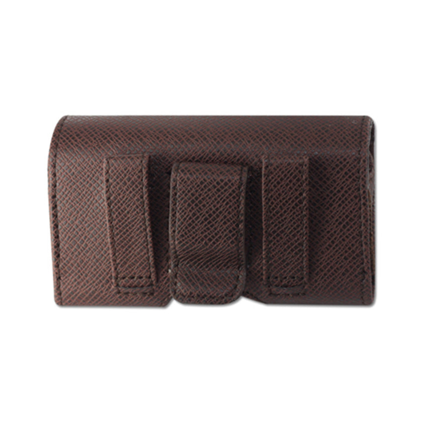 Leather Crocodile Pattern Horizontal Pouch In Brown