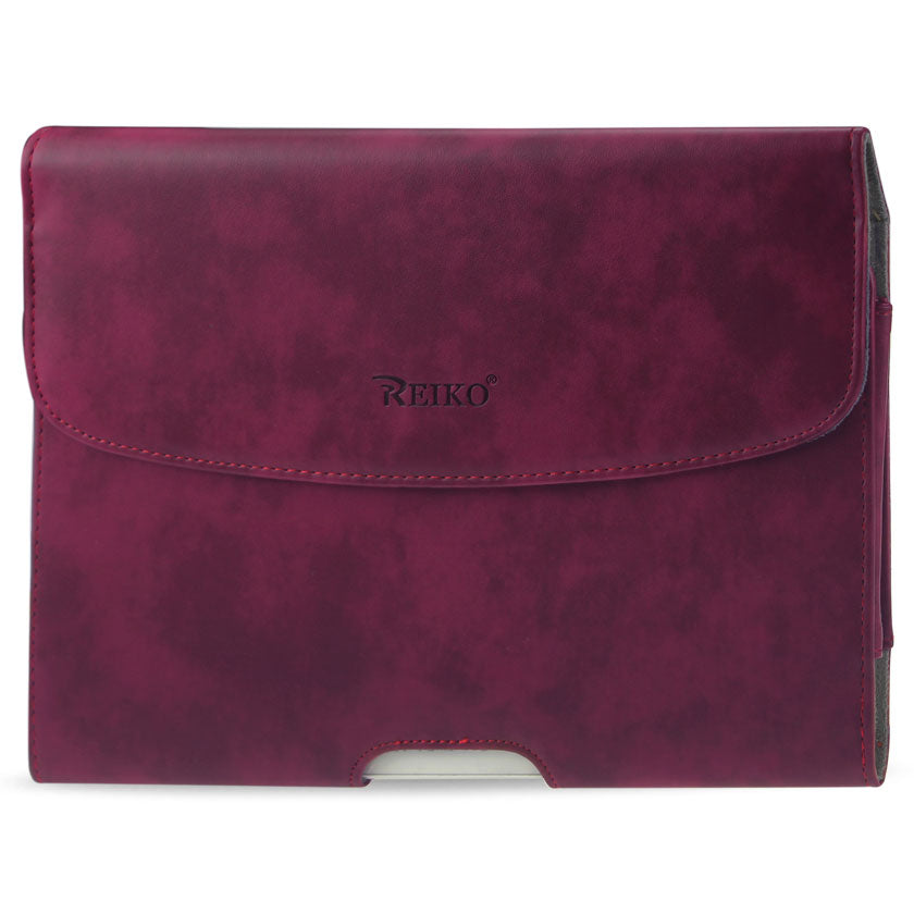 SMooth Horizontal Leather Pouch In Red