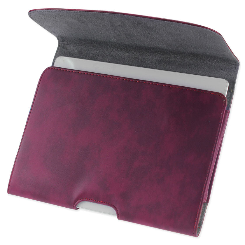 SMooth Horizontal Leather Pouch In Red