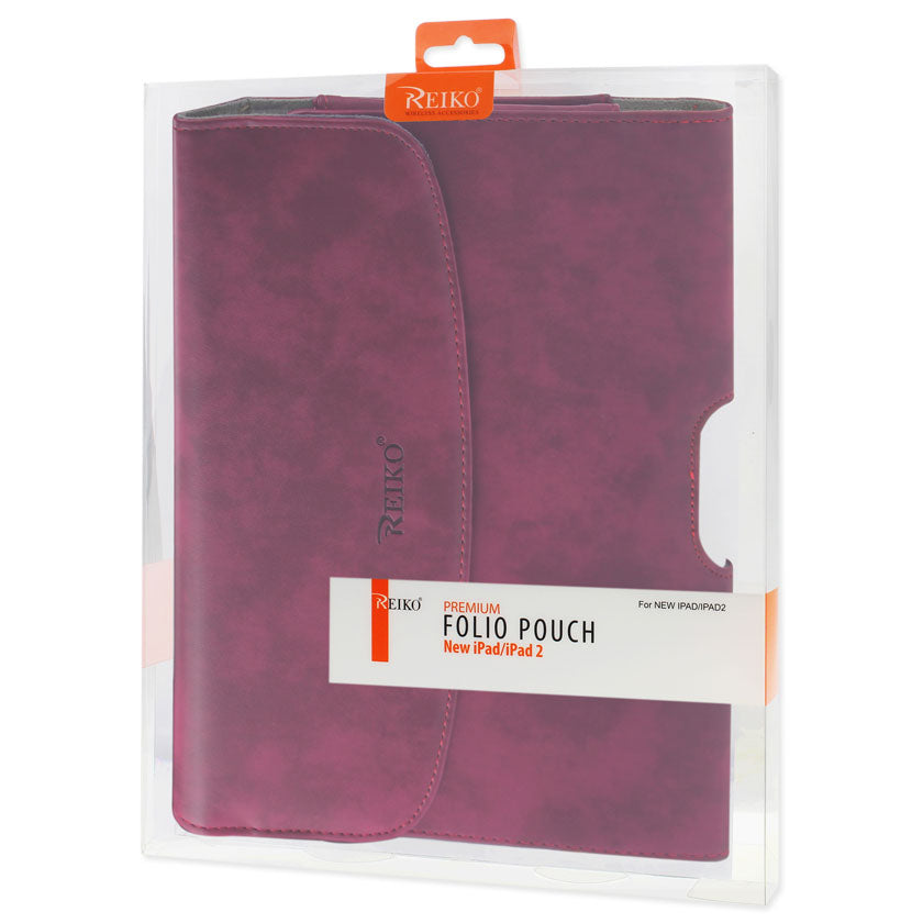 SMooth Horizontal Leather Pouch In Red