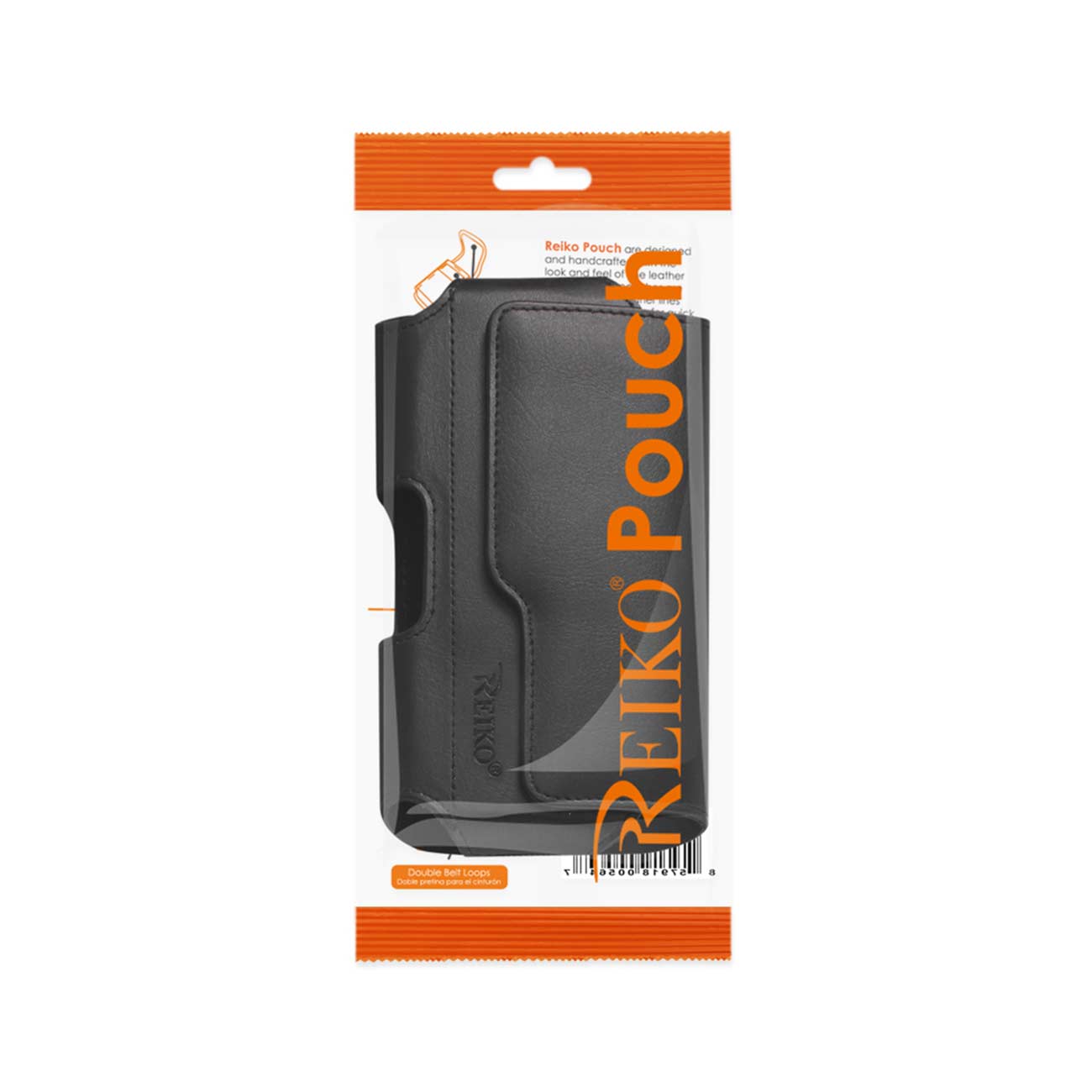 Pouch/ Phone Holster Leather Horizontal With Z Lid Pattern Black Color