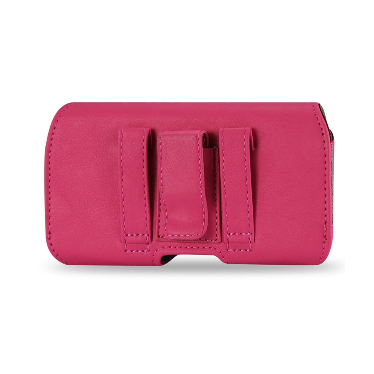 Pouch/ Phone Holster Leather Horizontal Z Lid Pattern Hot Pink Color In Cardboard Packaging
