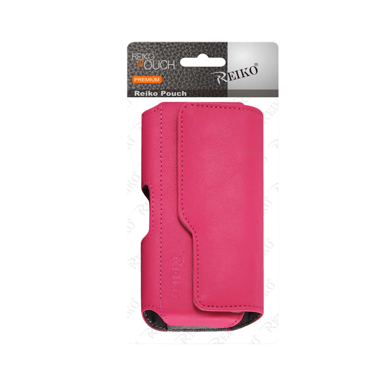 Pouch/ Phone Holster Leather Horizontal Z Lid Pattern Hot Pink Color In Cardboard Packaging