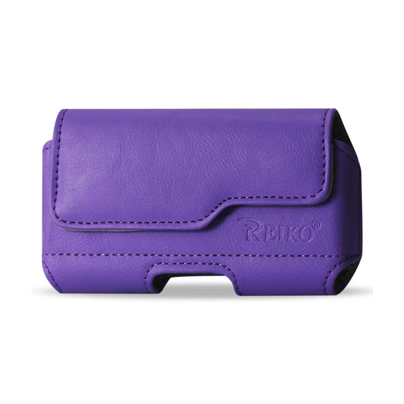 Pouch/ Phone Holster Leather Horizontal With Z Lid Pattern Purple Color
