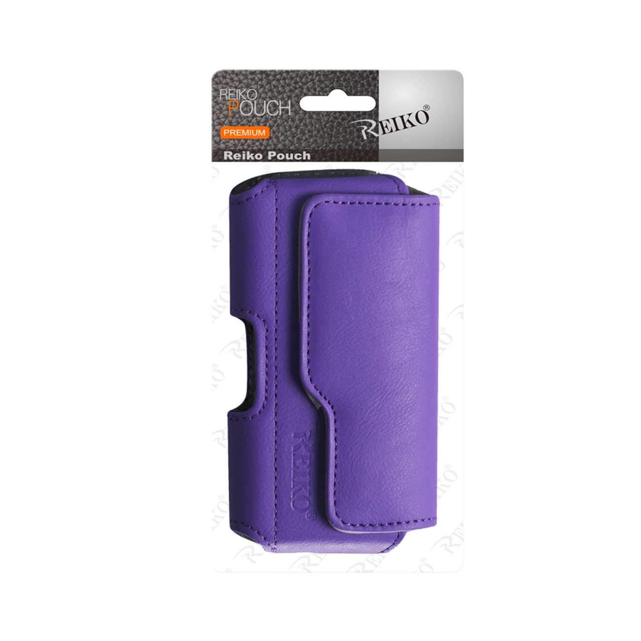 Pouch/ Phone Holster Leather Horizontal With Z Lid Pattern Purple Color