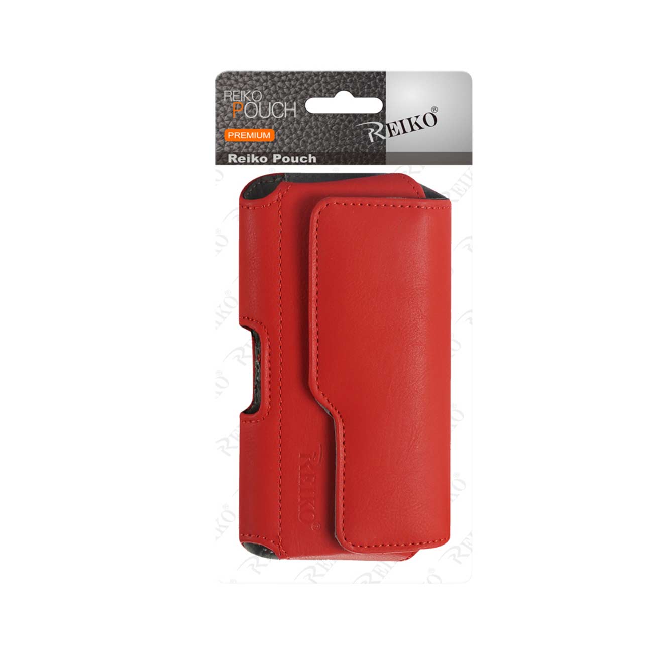 Pouch/ Phone Holster Leather Horizontal With Z Lid Pattern Red Color