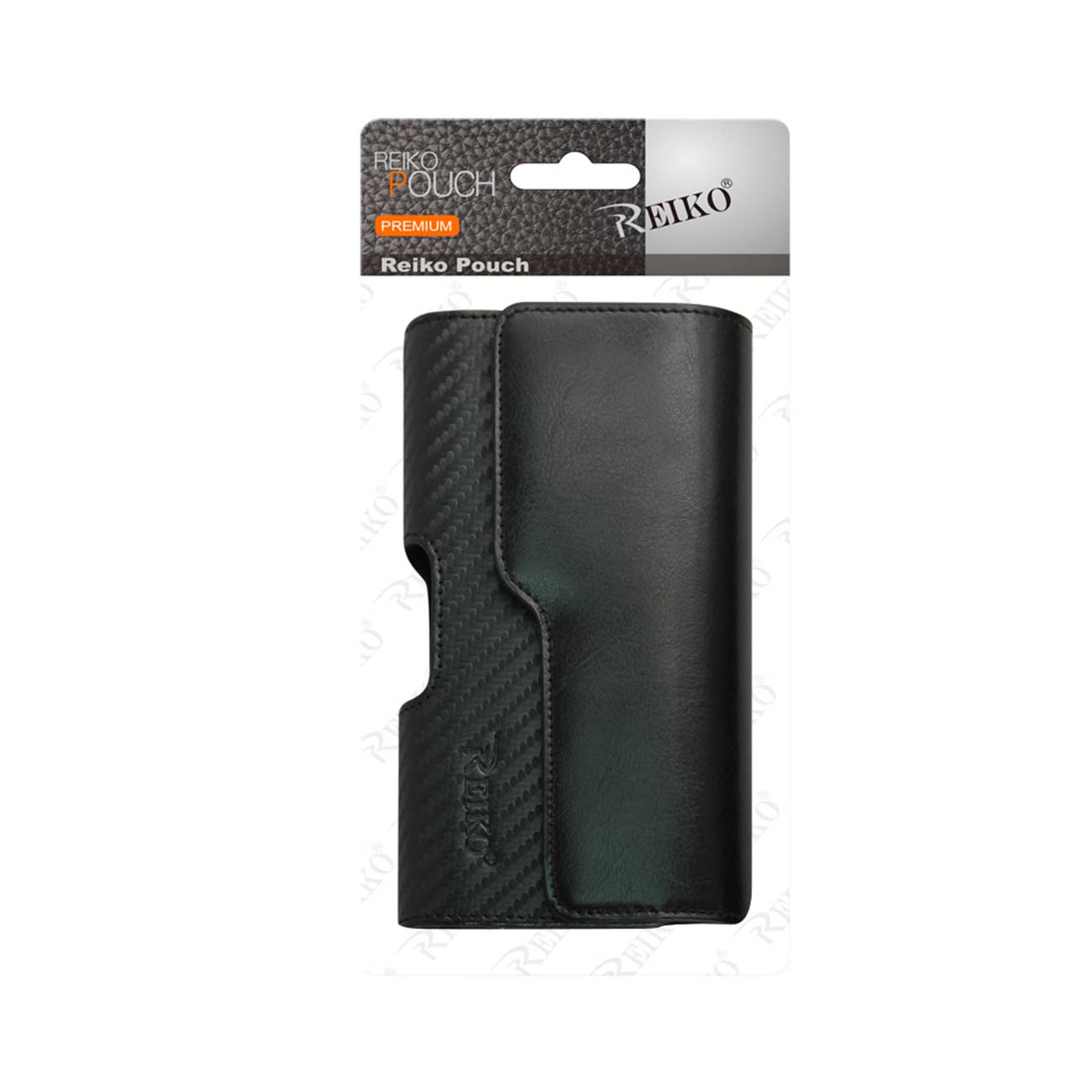 Pouch/ Phone Holster Leather Horizontal Z Lid Braided Pattern Black Color In Poly Bag Packaging
