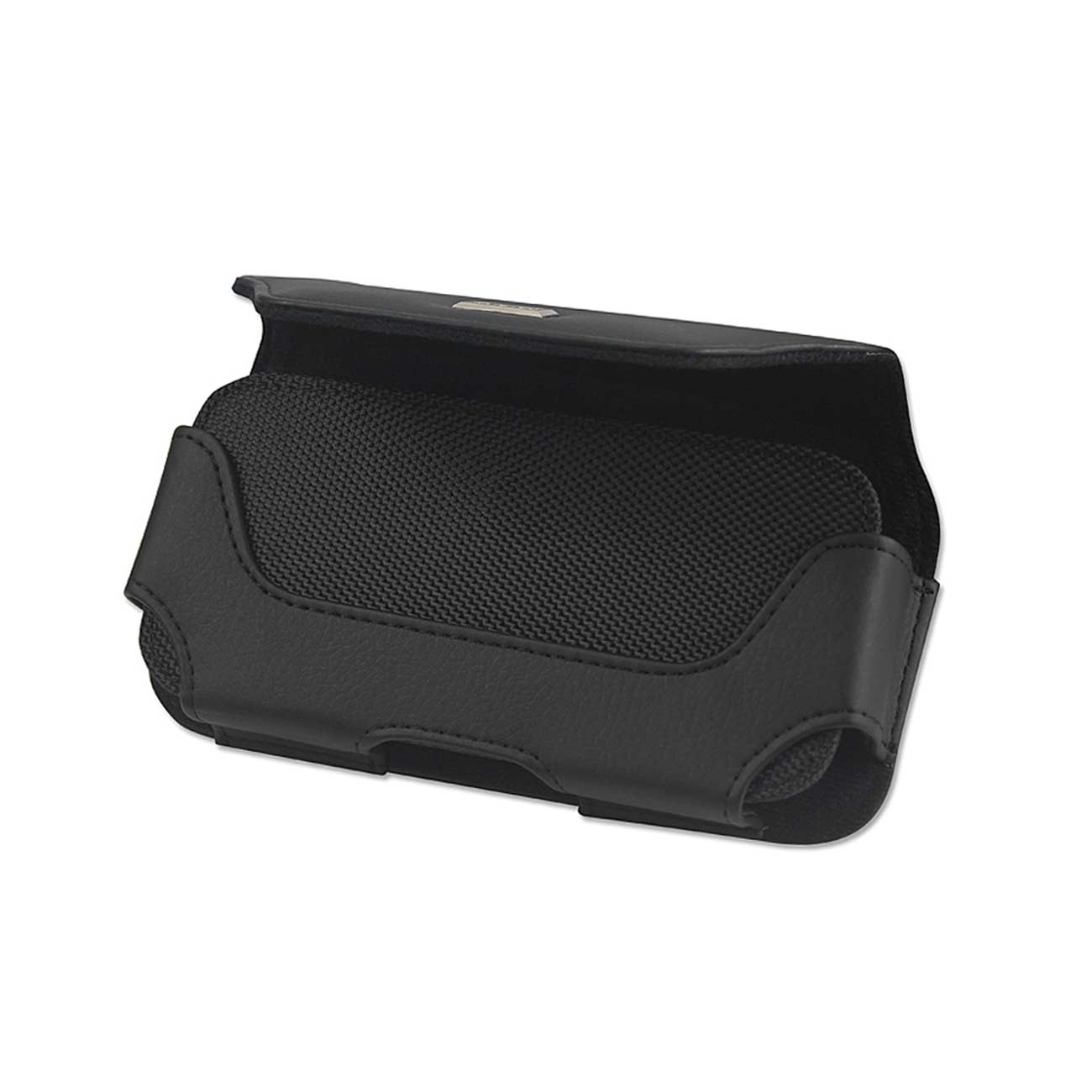 Pouch/Phone Holster Leather Horizontal With Magnetic Closure Black Color In Cardboard Packaging