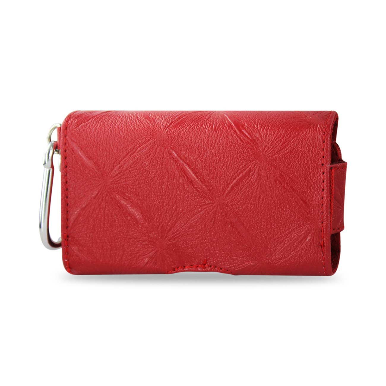 Pouch/ Phone Holster Leather Horizontal Hidden Magnetic Clasp Clip Chain Red Color