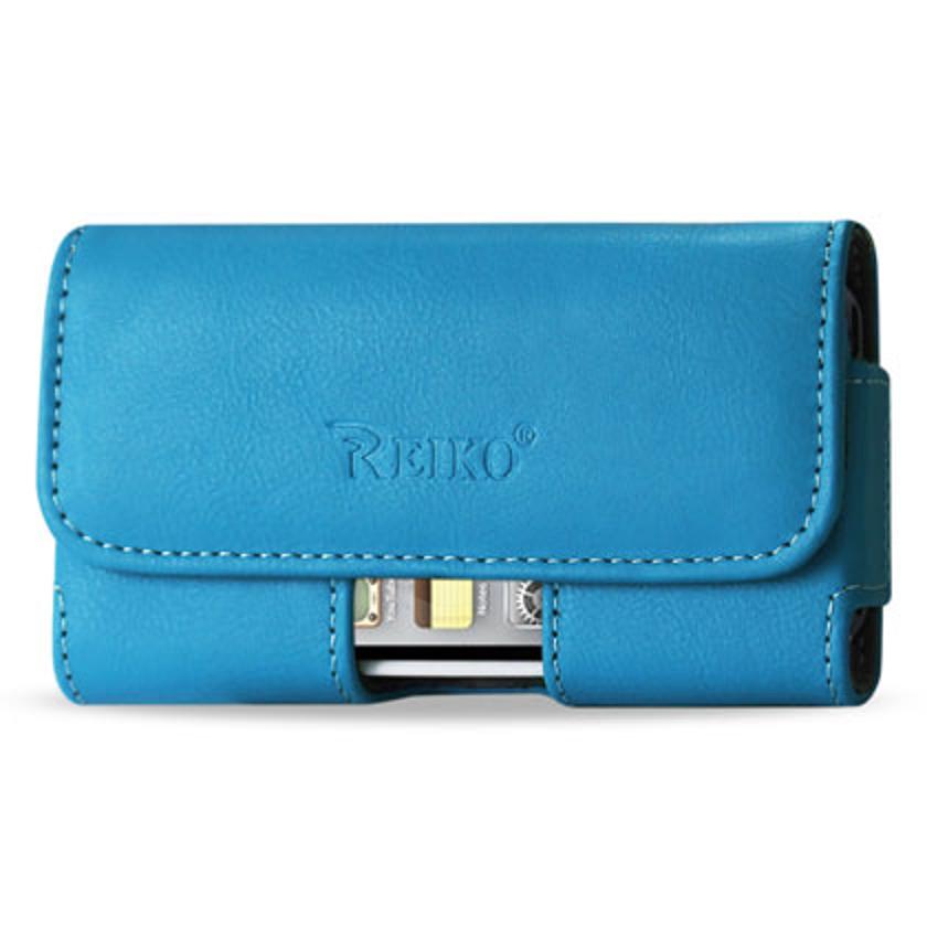 Pouch/ Phone Holster Leather Horizontal With Easy Take Out Blue Color