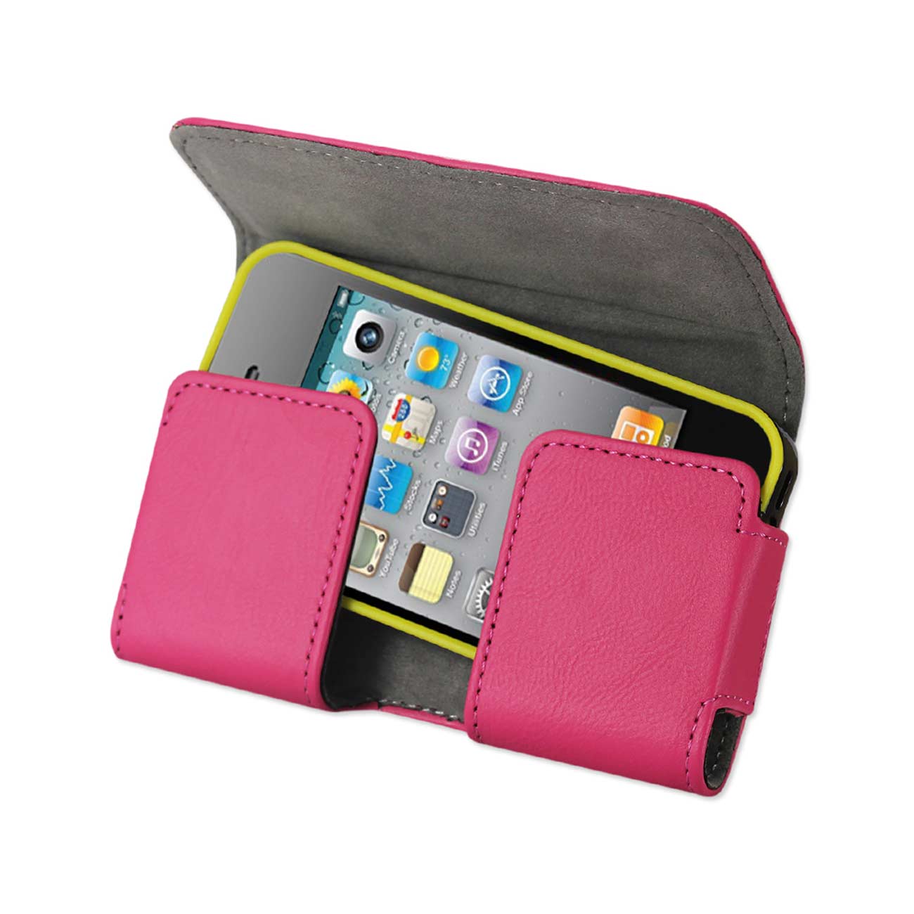Pouch/Phone Holster Leather Horizontal With Easy Take Out Hot Pink Color