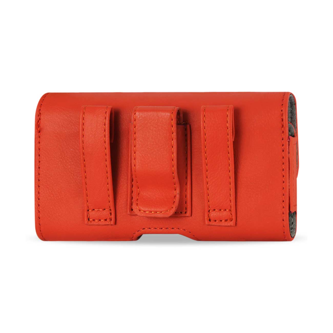Pouch/ Phone Holster Leather Horizontal With Easy Take Out Orange Color
