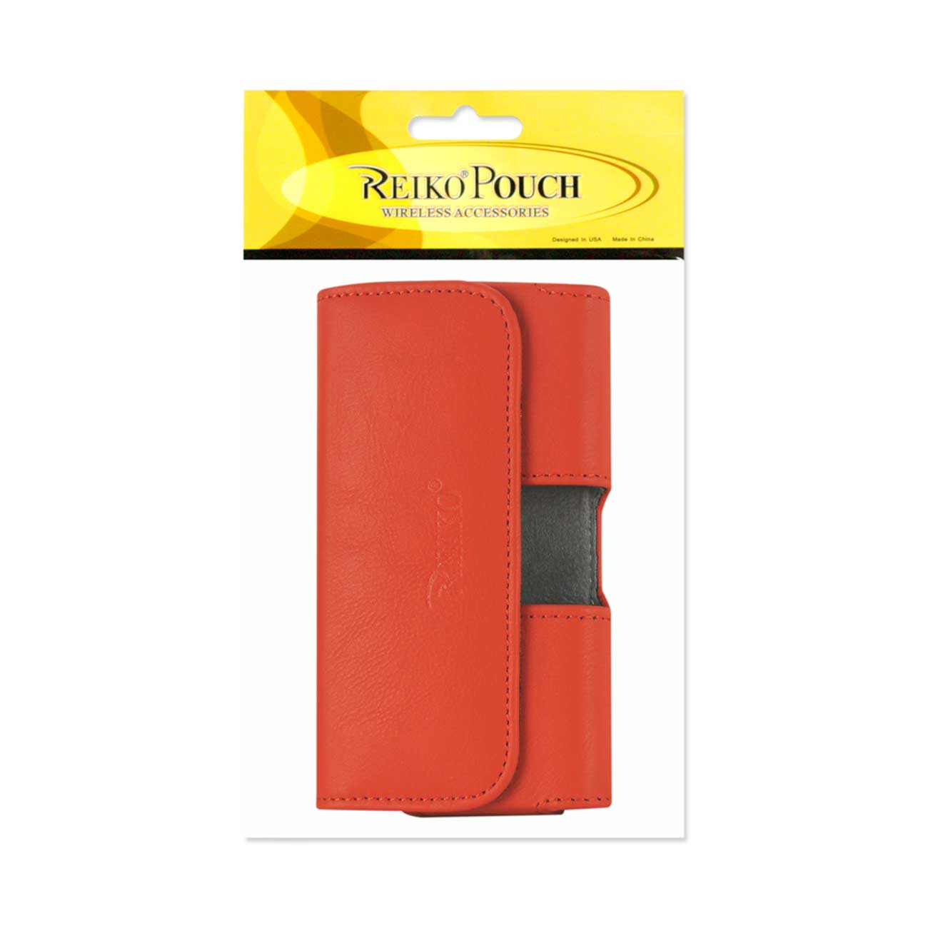 Pouch/ Phone Holster Leather Horizontal With Easy Take Out Orange Color