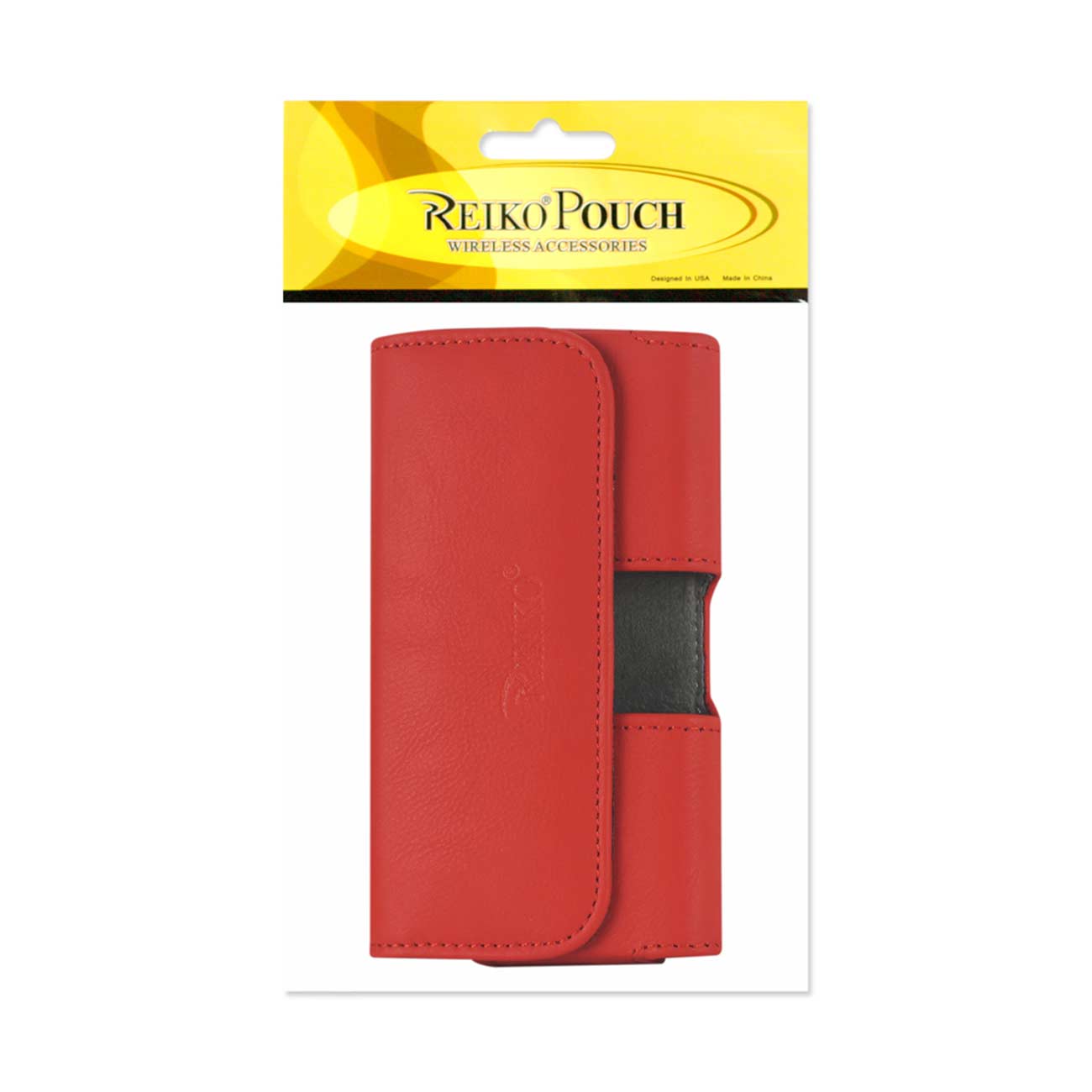 Pouch/ Phone Holster Leather Horizontal With Easy Take Out Red Color