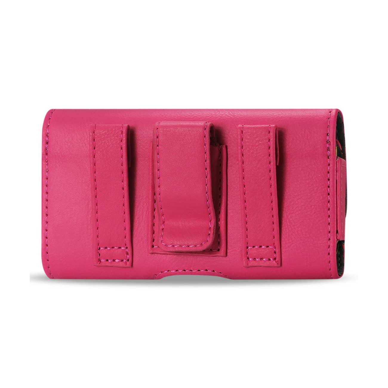 Pouch/ Phone Holster Leather Horizontal With Easy Take Out Hot Pink Color
