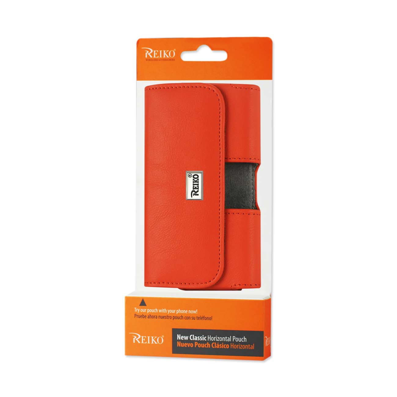 Pouch/Phone Holster Leather Horizontal With Easy Take Out Orange Color