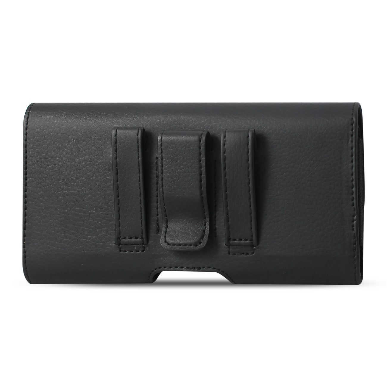 Pouch/ Phone Holster Leather Horizontal Card Holder In Cardboard Packaging Black Color
