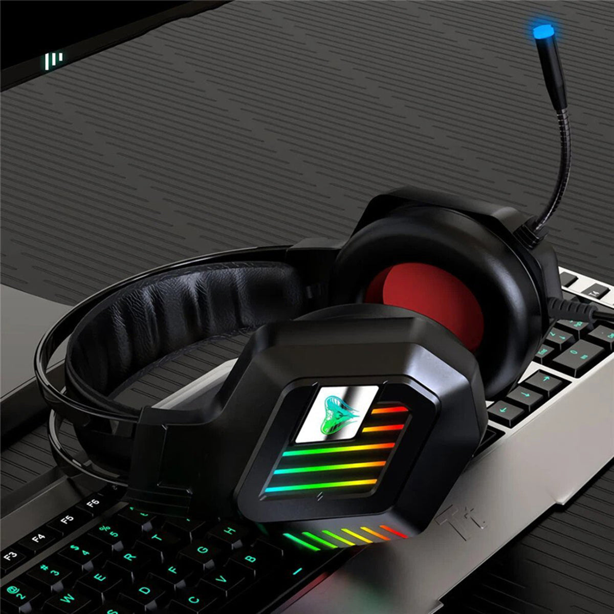 Headset Gaming PS4 RGB Light Xbox One Headset With Noise Canceling Mic PC Headset With Stereo Surround Sound