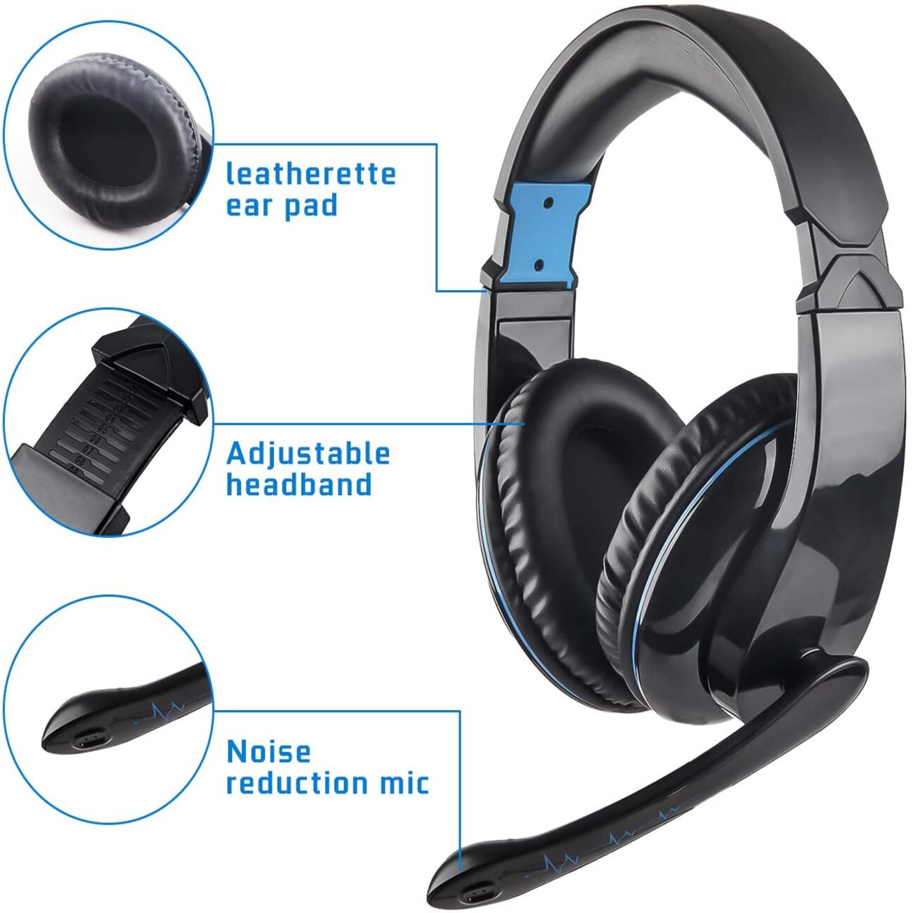 Headphones Gaming Headset Over Ear One Headset With Surround Sound & Noise Canceling Microphone