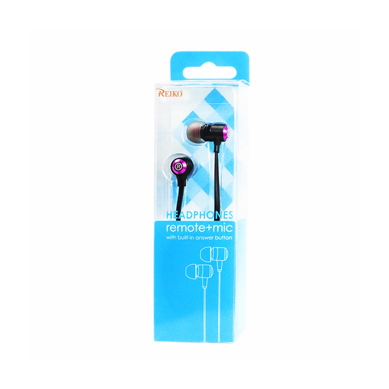 Headphones In Ear Bass With Mic Hot Pink Color
