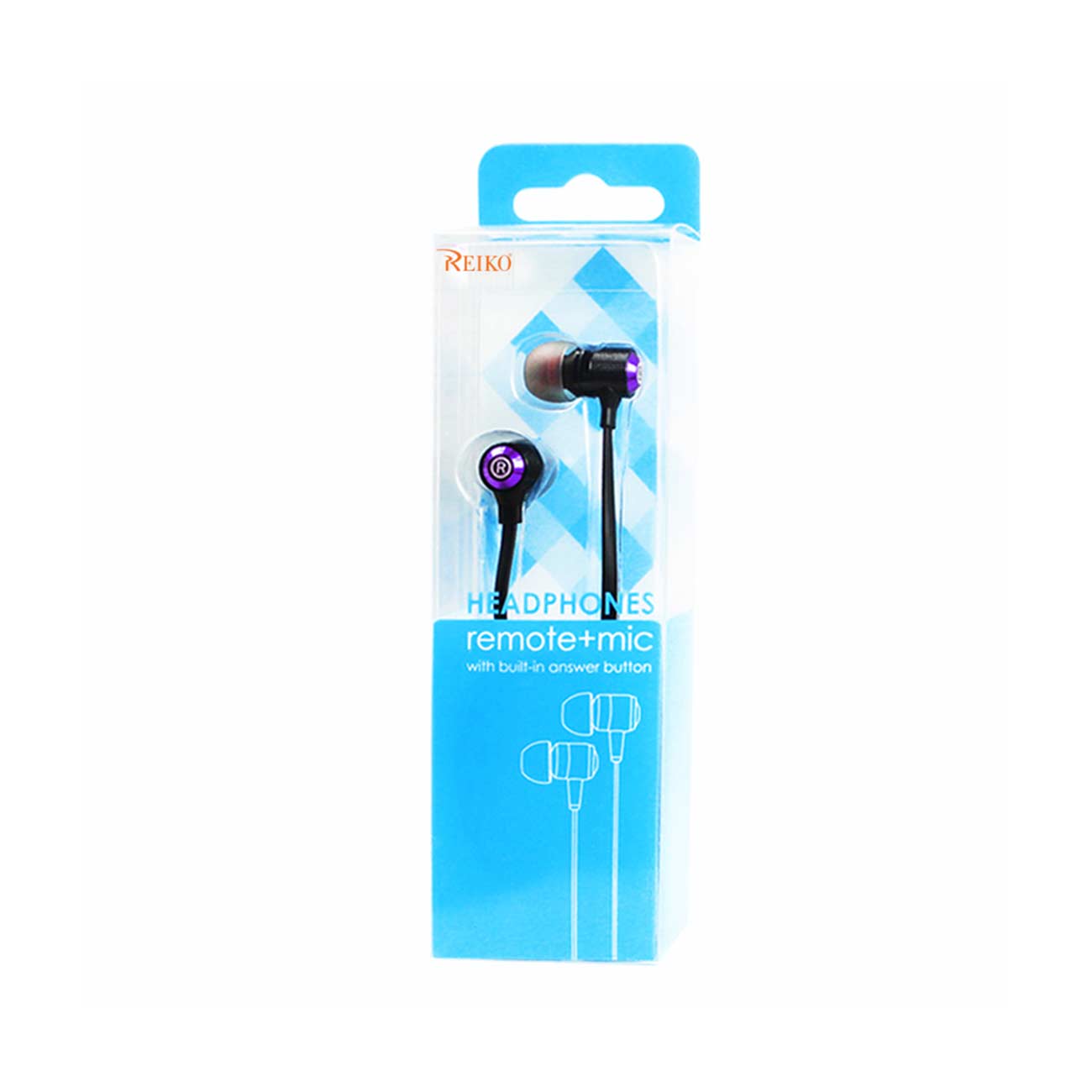 Headphones In Ear Bass With Mic Reiko Purple Color