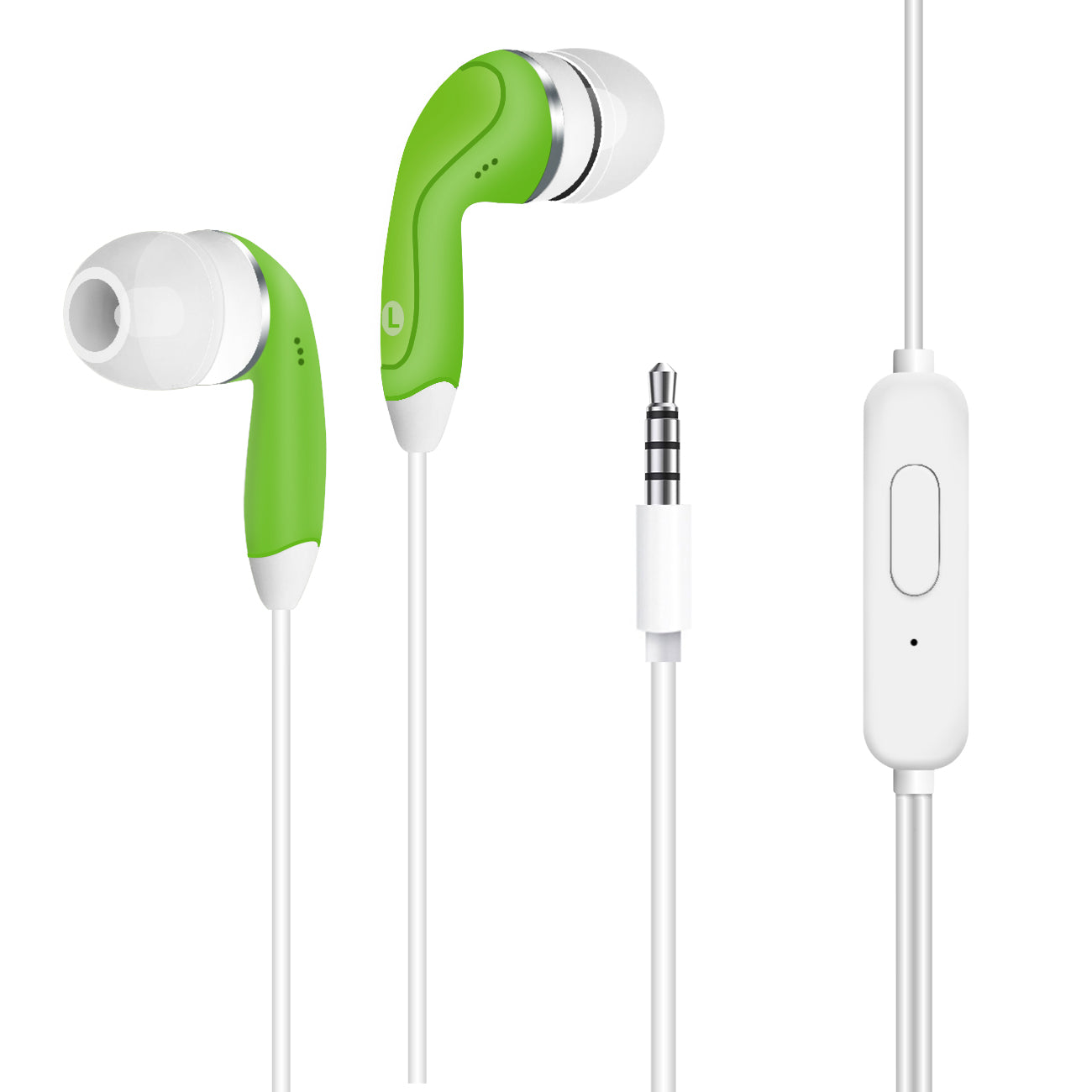 Headphones In-Ear With Mic Reiko Green Color