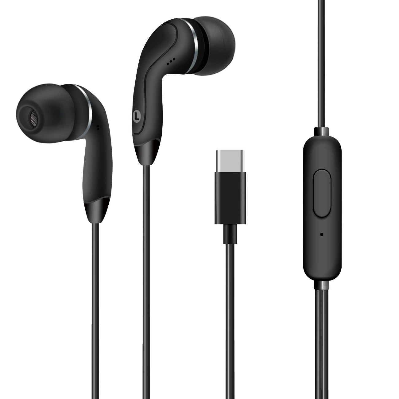 Headphones In Ear For Type C With Mic Reiko Black Color
