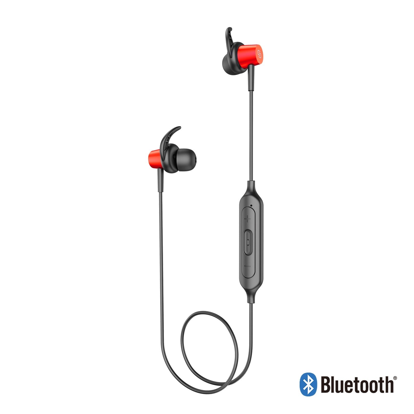Headset Bluetooth Sport Metal Shell With Magnet Red Color