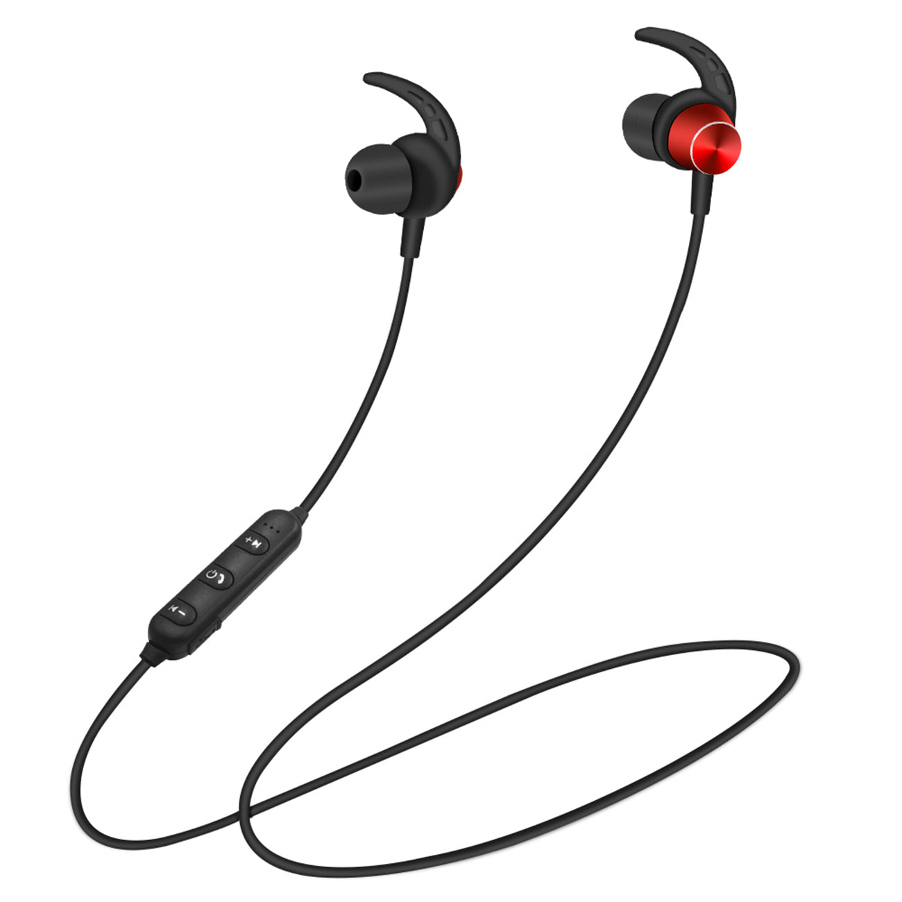 Earphone Headset Magnetic Bluetooth With Mic Red Color