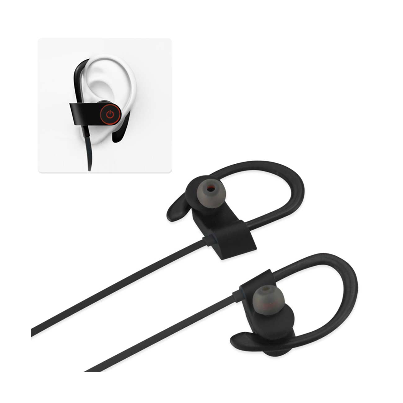 Headphones Bluetooth Universal Sport With HD Sound Quality And Sweat Proof Black Color