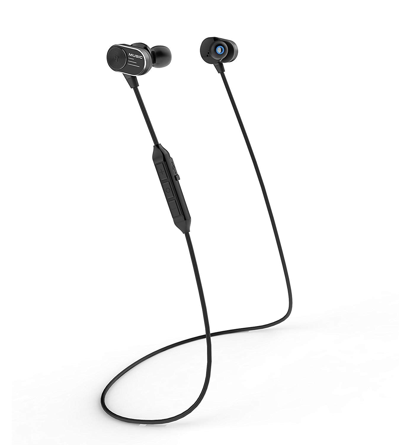 Earphones Wireless Sport With Magnetic Controlled Switch Black Color