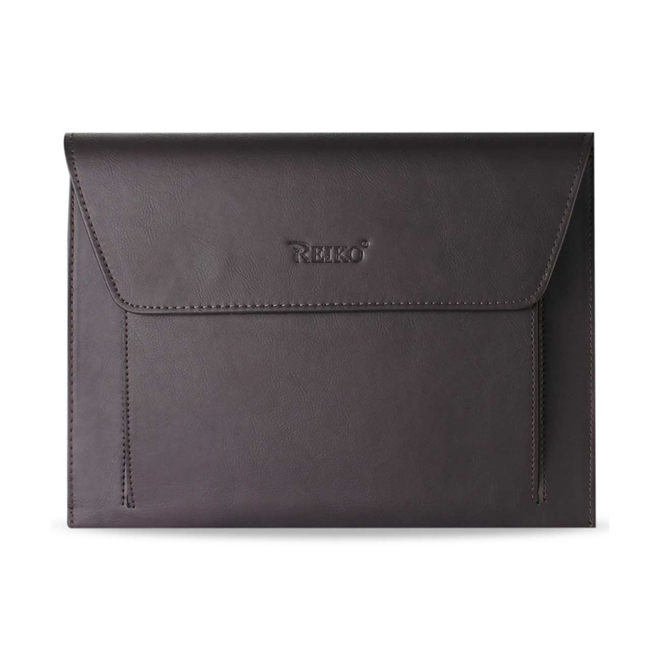REIKO PREMIUM LEATHER CASE POUCH FOR 10.1INCHES IPADS AND TABLETS In BROWN