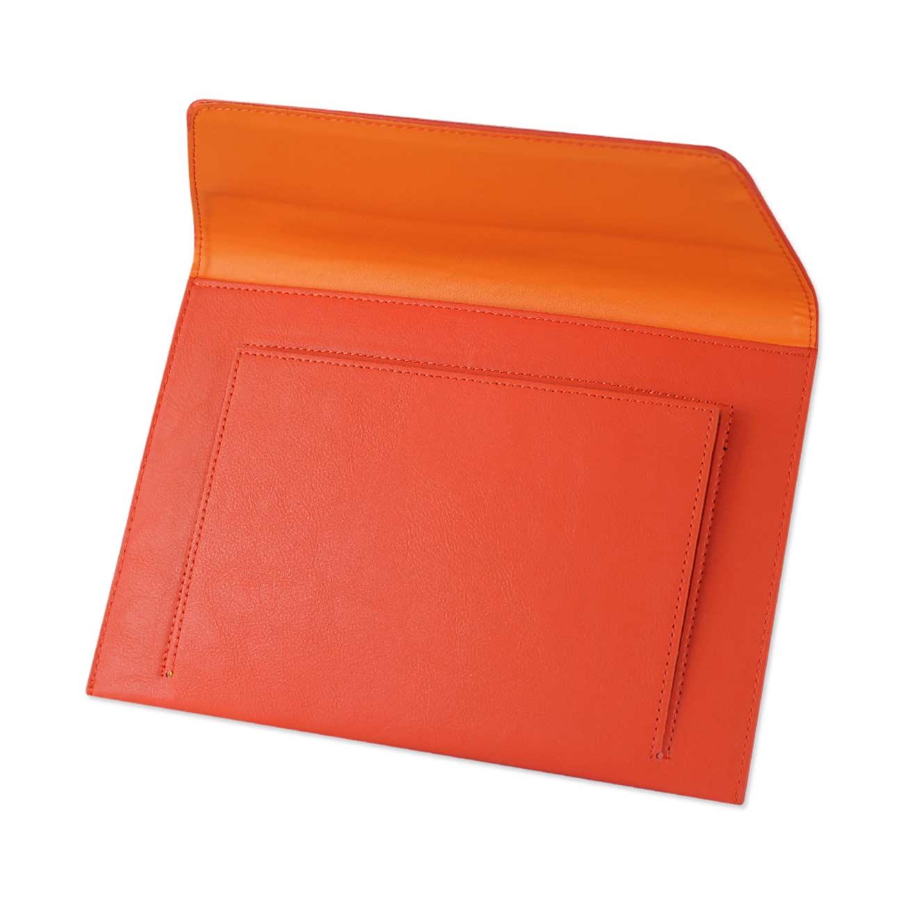 REIKO PREMIUM LEATHER CASE POUCH FOR 10.1INCHES IPADS AND TABLETS In ORANGE