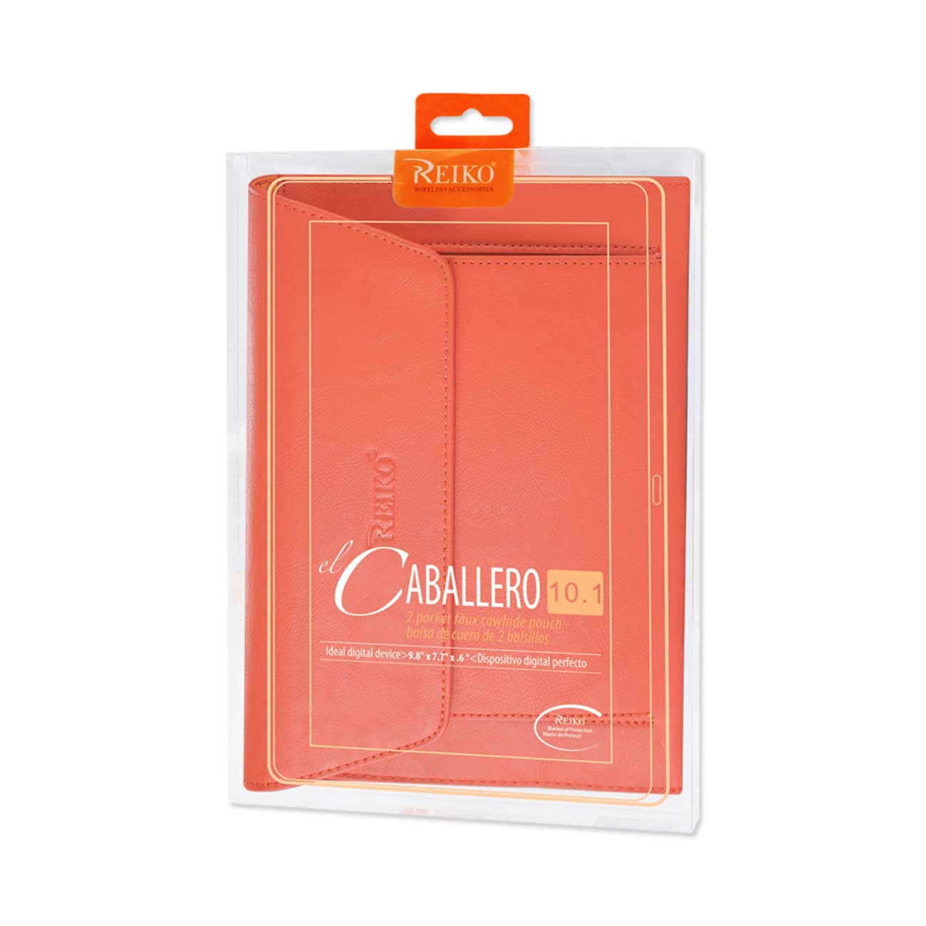 REIKO PREMIUM LEATHER CASE POUCH FOR 10.1INCHES IPADS AND TABLETS In ORANGE
