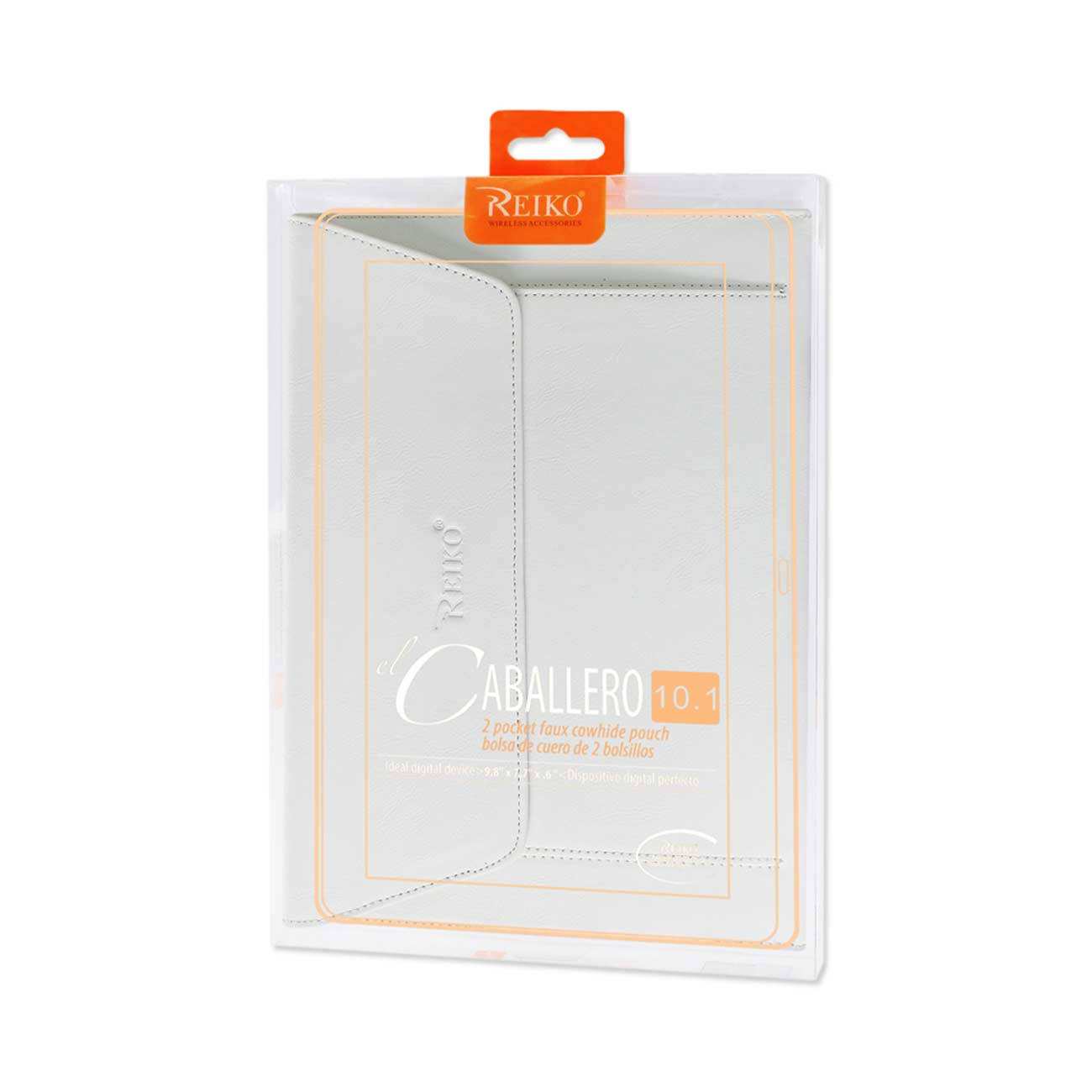 REIKO PREMIUM LEATHER CASE POUCH FOR 10.1INCHES IPADS AND TABLETS In WHITE