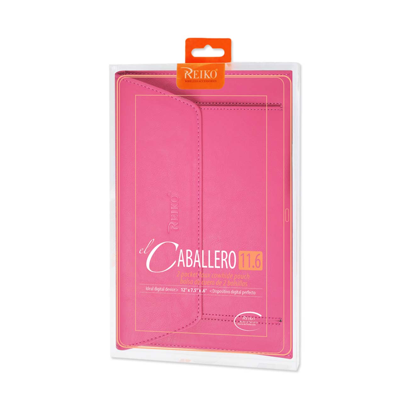 REIKO PREMIUM LEATHER CASE POUCH FOR 11.6INCHES IPADS AND TABLETS In HOT PINK
