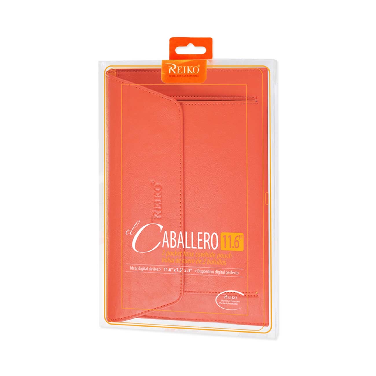 REIKO PREMIUM LEATHER CASE POUCH FOR 11.6INCHES IPADS AND TABLETS In ORANGE