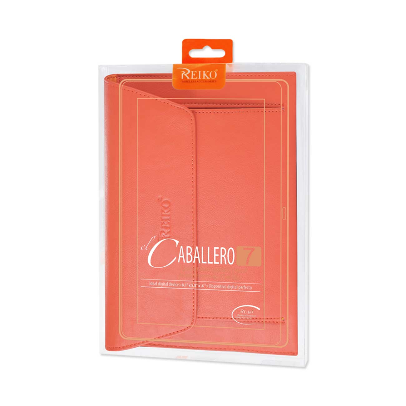 REIKO PREMIUM LEATHER CASE POUCH FOR 7INCHES IPADS AND TABLETS In ORANGE