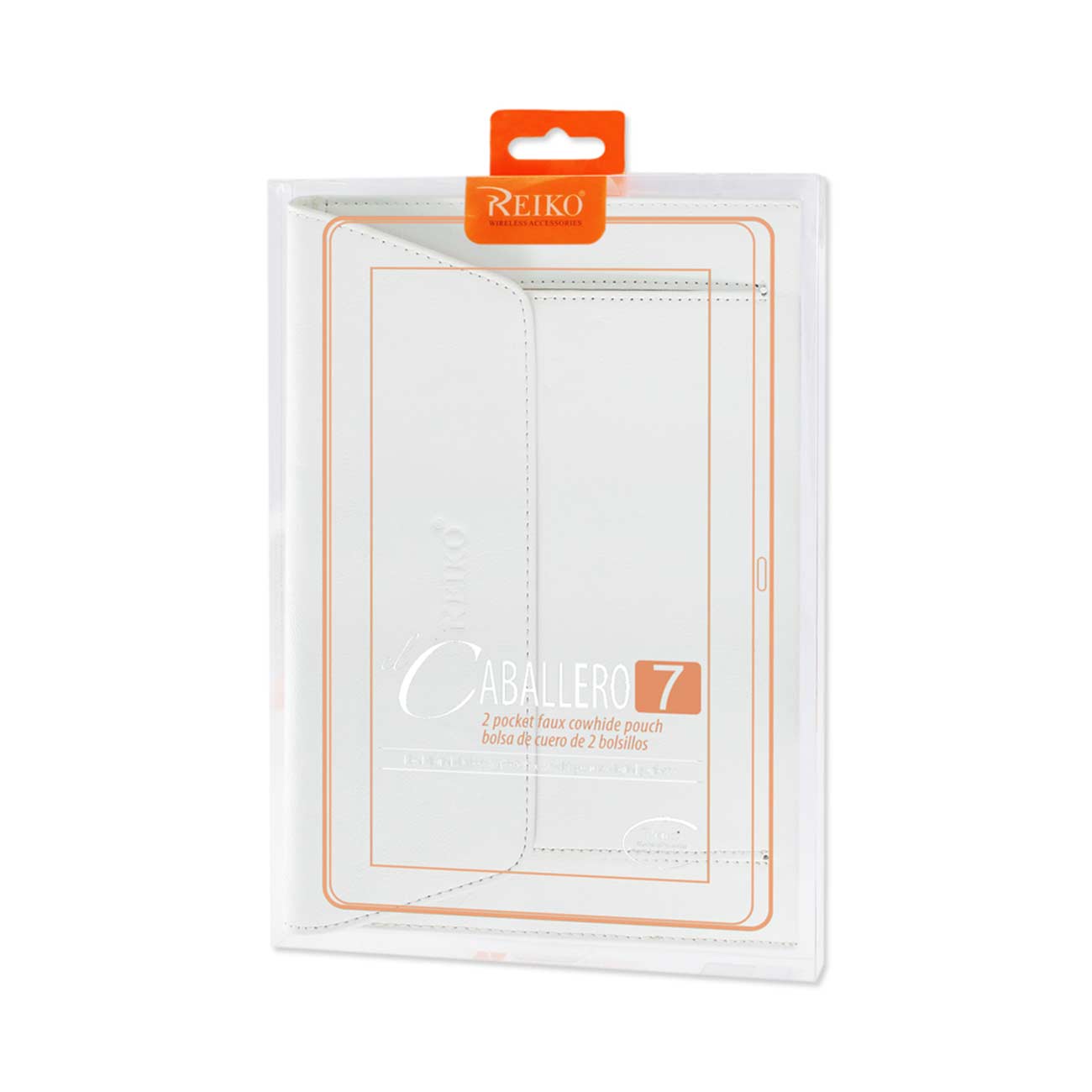 REIKO PREMIUM LEATHER CASE POUCH FOR 7INCHES IPADS AND TABLETS In WHITE