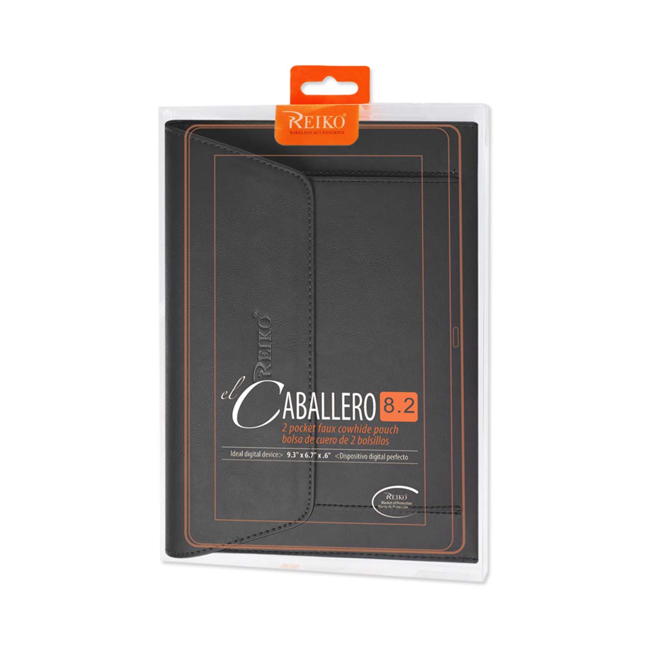 REIKO PREMIUM LEATHER CASE POUCH FOR 8.2INCHES IPADS AND TABLETS In BLACK