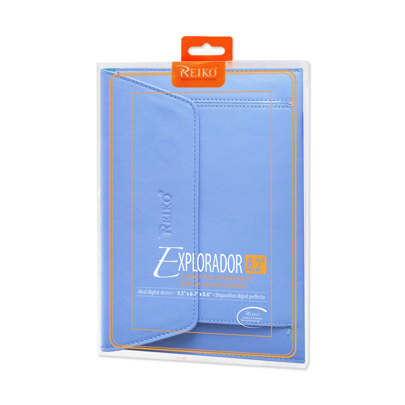 REIKO PREMIUM LEATHER CASE POUCH FOR 8.2INCHES IPADS AND TABLETS In BLUE