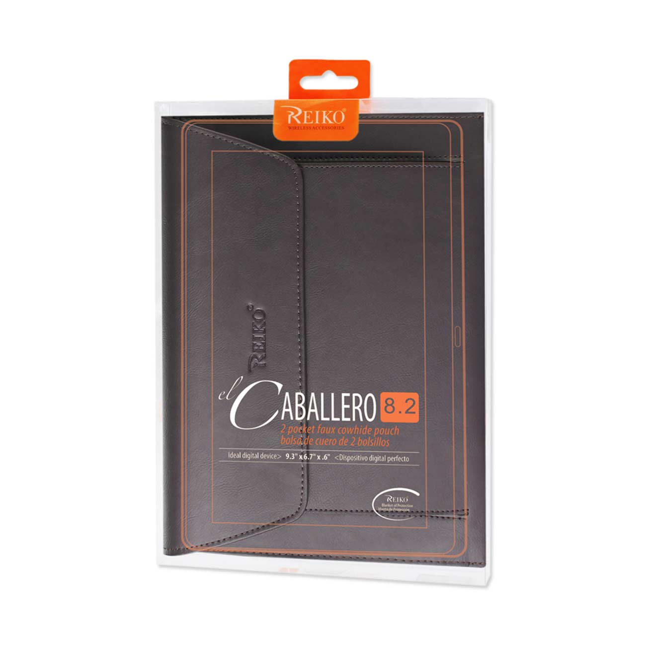 REIKO PREMIUM LEATHER CASE POUCH FOR 8.2INCHES IPADS AND TABLETS In BROWN