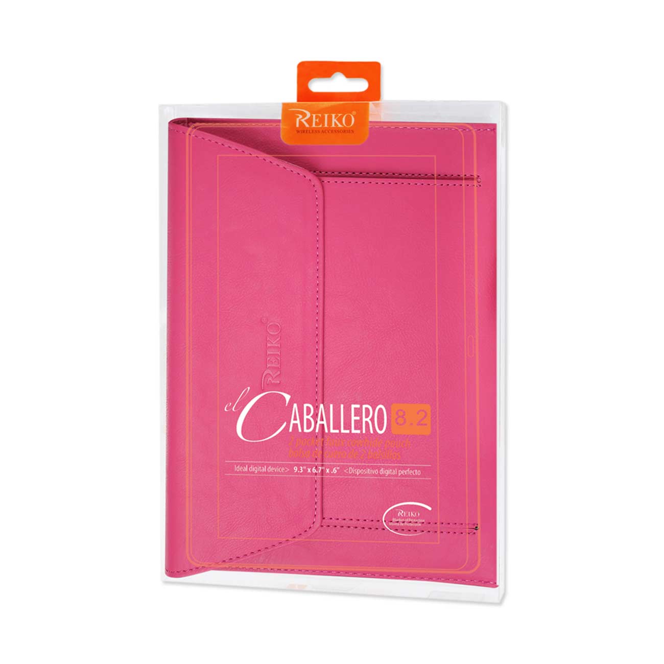 REIKO PREMIUM LEATHER CASE POUCH FOR 8.2INCHES IPADS AND TABLETS In HOT PINK